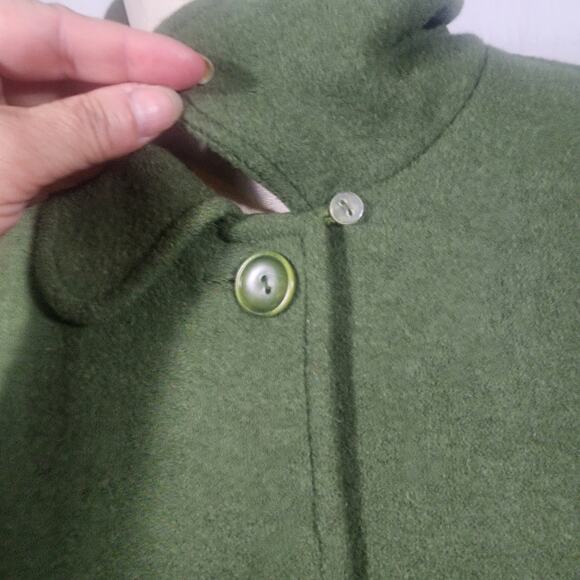 TALBOTS sz XL green button front alpaca & wool blend jacket - Picture 4 of 6